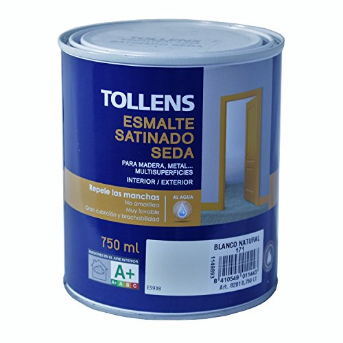 Tollens 8201 Esmalte al Agua Satinado, Blanco Natural, 750 ml