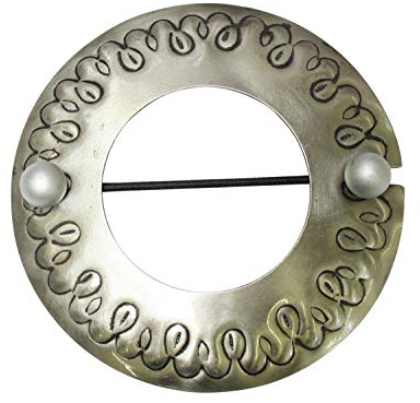 Gardinia Dekospange Ring, Vorhang-Raffhalter zum Dekorieren und Raffen von Stoffen und Vorhängen, Ø 12 cm, Metall, Edelstahl-Optik