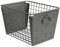 Spectrum Diversified Steel Bin with Cute Pawprint Design, Pet Accessory Rust-Resistant Finish, Cat & Dog Toy Organization & Storage, Industrial Gray, M