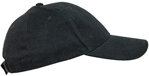 Plain Cotton Baseball Cap | One Size Hat with Adjustable Strap Black