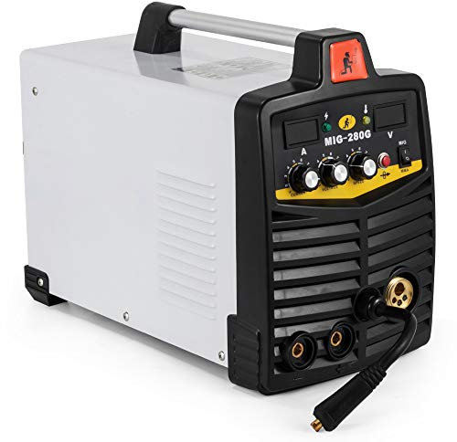 CGOLDENWALL MIG Arc MMA Multifunction Inverter Welder 40-280Amp Current Adjustable IGBT Inverter Welder 2 in 1 Portable Welding Machine Automatic Feed Soldering Machine (White)