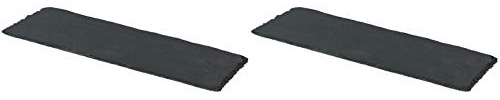 Novaliv Lot de 2 assiettes en ardoise - Rectangulaires - 30 x 10 x 0,4 cm - Assiettes en ardoise - Assiettes de service - Assiettes en ardoise