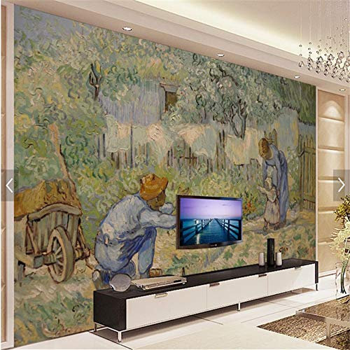 Fototapete Tapete 3D Fototapete Van Gogh Ölgemälde Vater Erster Schritt Wandbild Tapete Wandbild Dekoration Papel De Parede, 400 * 280 Cm