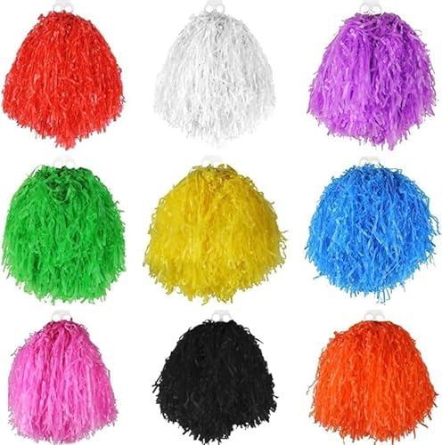 Pompon rossi jumbo, da cheerleader, colore rosso, confezione da 6, confezione da 2
