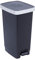 SUNDIS Ring Bin, poubelle à pédale 40 L, rectangulaire, fermeture silencieuse, en plastique recyclé, avec anses pour accrocher le sac, noir et métal, pour cuisine, bureau, buanderie, atelier, garage