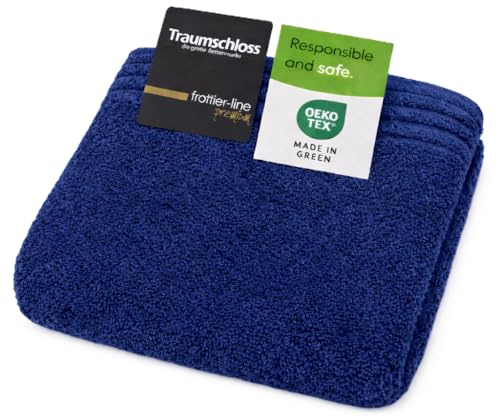 Traumschloss Frottier-Line Premium hautsympathisches Handtuch aus Baumwolle, Farbe:dunkelblau, Größe:50x100