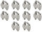 10x Stainless Steel Wire Rope Grip Clip Cable Clamp 6mm Fastener U-Shaped Bolt Clamp Silver Tone