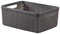 CURVER Jute Basket 100% Recycled Plastic Rectangular, Wood, Dark Grey, S: 5 L