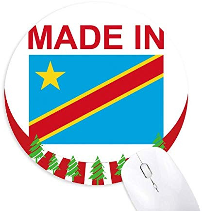Made in Congo Country Love Round Rubber Maus Pad Weihnachtsdekoration