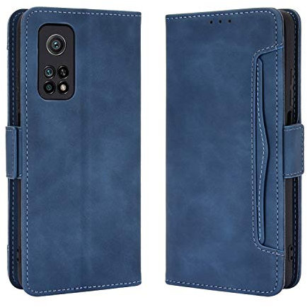 Schutzhülle für Xiaomi Mi 10T 5G/Xiaomi Mi 10T Pro 5G Schutzhülle aus PU-Leder, Flip Cover, Magnetverschluss, stoßfest, mit Standfunktion, kompatibel mit Mi 10T, Blau