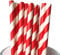 Paper Straws 50Pcs Pack 6mm Red and White Stripe Biodegradable Drinking, Birthday, Party, Christmas, Xmas, Cafe, Restaurant, Wedding Straw in Bulk (50, 6mmx210mm)