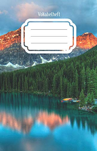 Premium Vokabelheft für den Fremdsprachenunterricht - Schöne Landschaft mit Bergsee in Kanada: 100 Seiten mit 2 Spalten