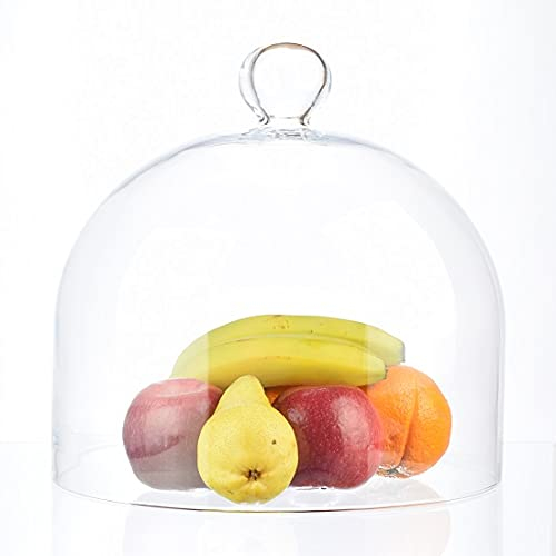 Wrzesniak Glassworks Glasglocke mit großem Knauf, handgefertigt, 31 x 30,3 cm