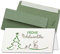 150x Weihnachtskarten-Set DIN Lang in Weiß mit grünem Tannenbaum und Rentier - Faltkarten mit Umschlägen DIN Lang Kraftpapier Grün mit Haftklebung - Weihnachtsgrüße für Firmen und Privat