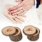 MOUMOUTEN Holz Ringbox, Retro Verlobungsring Box, Massivholz Runde Schmuckschatulle Vintage Ring Container für Personalisierte Land Hochzeit Engagement Vorschlag(MR/MRS)