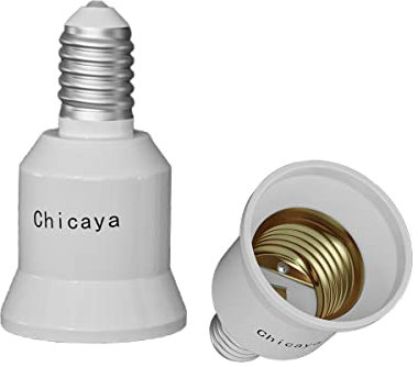 Chicaya Lamp Bases E14 to E27 Converter,Light Bulb Adapter, 2 Pack (E14 to E27/2pcs)