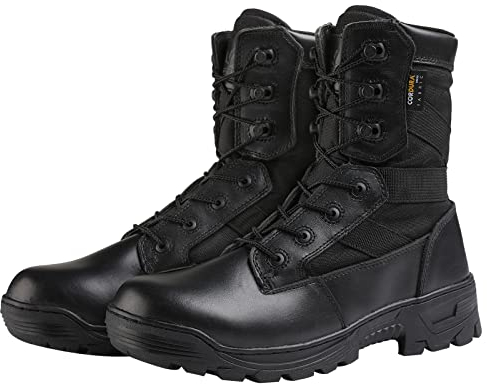 YEVHEV Tactical Schuhe Herren Militär Security Tactical Einsatzstiefel Boot Sport schuhe Militärstiefel für Camping, Wandern, Sport, Outdoor (Schwarz, numeric_45)