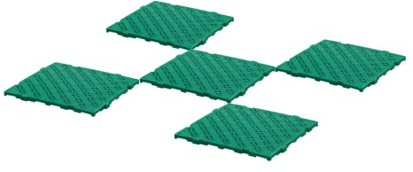 5 Stück Kunststoff Bodenrost Bodenplatte für Sauna/Garten/Poolbereich 500 x 500 x 25 mm Grün