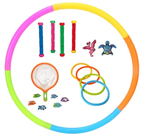 The Toy Company Mega Tauchspielzeug Set mit Tauchring zum Durchtauchen Tauchstäbe Tauchfische UVM