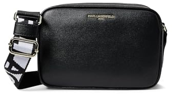 KARL LAGERFELD Damen Maybelle Solid Crossbody Cross Body, Schwarz/Gold