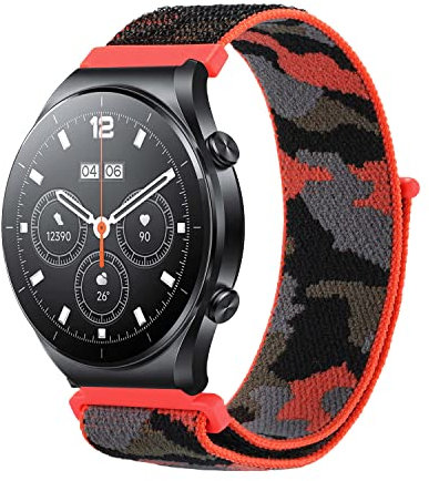 ToVioc 22mm Nylon Bracelet Compatible avec Xiaomi Watch S3 / 2 Pro / S2(42/46mm) / S1 Pro, Ajustable Sport Bracelet Élastique pour Xiaomi S1 Active/Mi Watch/Redmi Watch 3 Active - Orange