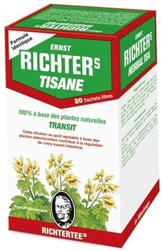 RICHTER Tisane 100% à base de plantes naturelles Transit, Ernst Richter Transit, 20 sachets de 2g (lot de 10 boîtes)