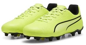 Puma Unisex Youth King Match Fg/Ag Jr Soccer Shoes, Electric Lime-Puma Black-Poison Pink, 5.5 UK