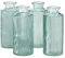 Blumenvase im 4er Set aus Glas in Flaschenform mit Relief Veredelung Dekovase Blumenvase für Ihren Wohnraum - Salbeigrün