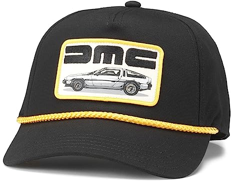 AMERICAN NEEDLE Delorean Motor Company Baseballmütze, verstellbar, Roscoe (Schwarz), Einheitsgröße