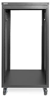 DIGITUS DN-48002 - Rack Audio - 19 Pouces - 21U - Rack d'équipement Universel - pour Accessoires Audio-vidéo - Non monté - Charge maximale 136 kg - avec roulettes - Noir