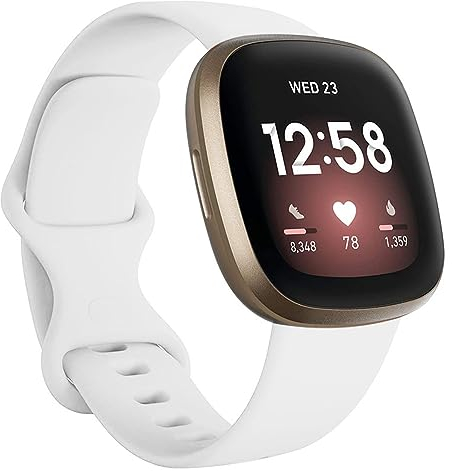 Armbänder Kompatibel mit Fitbit Versa 3/4/Sense/Sense 2 - Weiches Silikon Uhrenarmband Sports Watch Ersatzarmband (Einheitsgröße, Weiß) für Damen und Herren