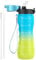 OLDLEY 750ml/25oz Water Bottles with Straw BPA Free Tritan Water Bottles for Gym School Sports Travel Leakproof Time Markings Reusable Drink Bottles for Adult Kids Women Men(Blue Yellow, 1 Lid)