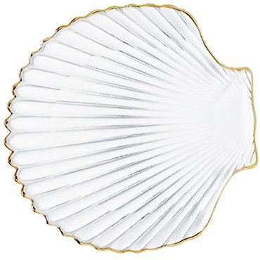 PRETYZOOM 1 Pc Plat En Verre Coquillage Boîte De Bibelot De Bijoux Plateau à Bijoux Plat à Bijoux En Coquillage Assiette De Service Alimentaire Bol Pates Cristal Un Verre Conseil De Service
