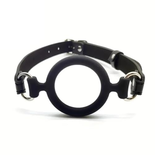 1 Pieza de Anillo bucal de Silicona y Cuero para Trajes de Juego.