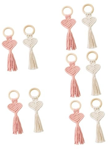 MAGICLULU 10pcs Rustic Napkin Ring Napkin Holder Buckle Heart-shaped Decorations for Table