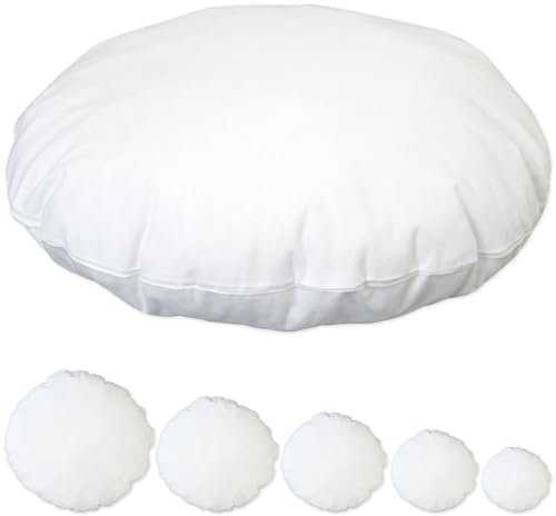Füllkissen RUND 100cm Ø Durchmesser 100% Baumwolle Kissen Inlett GEFÜLLT Weiß 1m Bodenkissen Sitzkissen Rundkissen Stuhlkissen Innenkissen Sofakissen Dekokissen Rückenkissen Reißverschluss