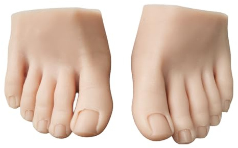 Pied en silicone - Peau moyenne - Réaliste - Pour entraînement du nail art - Pour manucure - Gauche