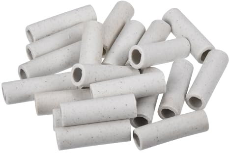 sourcing map 20pcs Ceramic Tube Insulated Electronic Wire Bundle Protection Heat Insulation Tube 6x9x30mm