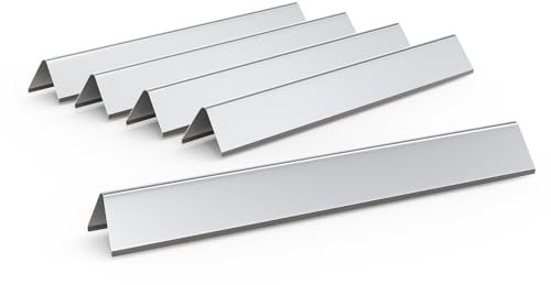 SafBbcue Flavorizer Bar Ersatz für Weber 7539 7540 Genesis 300 Series E-310 E-320 S-310 S-320 EP/CEP 310 & 320 (mit seitlich montierten Bedienfeldern), 5er-Pack Edelstahl-Flavor Bars