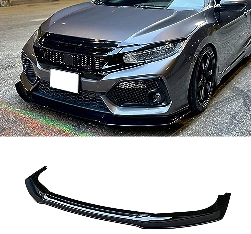 YPSBBHD Frontspoiler-Stoßstangenlippe, Splitter-Blade-Body-Kit, Außenverkleidungszubehör, Kompatibel mit Honda Civic Hatchback 2016-2021,Carbon Fiber Look