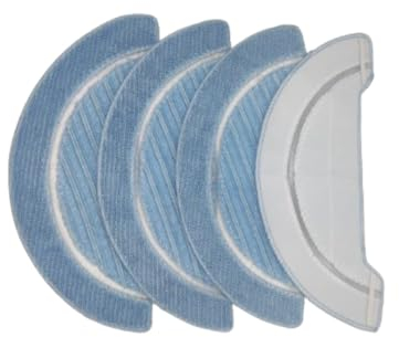 Pack de 4 Mopas para Cecotec Conga Serie 1090, 1790 y 1099, Recambios Lavables y Reutilizables