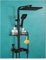 USKI Vollkupfer-schwarzes Badezimmer-Duschset, Zweireihige Knopf-Thermostat-Digitalanzeige, 4-Gang-Handbrause(Color:S1804B-HCDD-4G)