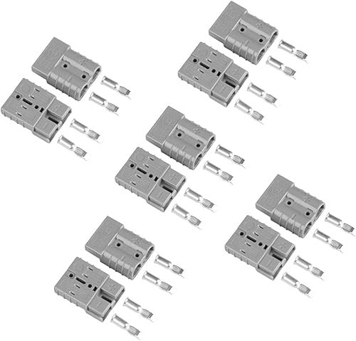 ANKG 10PCS 10 Gauge 50Amp Battery Quick Disconnect,12v-36v Batteries Quick Connect/Disconnect Plug Kit,Jumper Cable Plug Connectors for Recovery Winch, Forklift,Towing Systems(Gray)