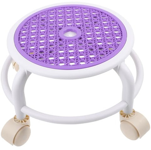 Amosfun Tabouret Roulant Pivotant Polyvalent Petit Siège Bas avec roulettes pour Spa Pédicure Et Usage Domestique Tabouret Rond Léger Plastique pour Repos Assise Pratique