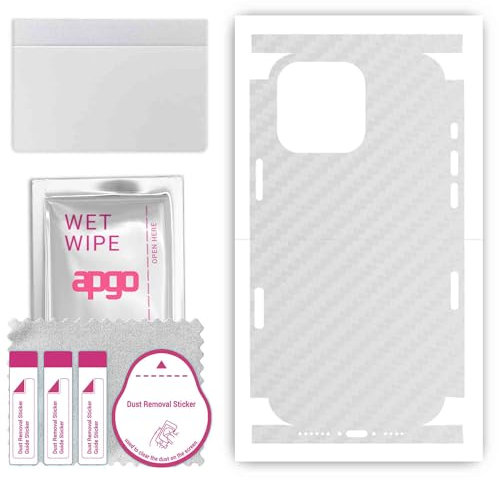 apgo skin sticker film foil vinyl for the BACK+SIDES for Apple iPhone 16 Pro Max Transparent Carbon, Full Wrap Skin