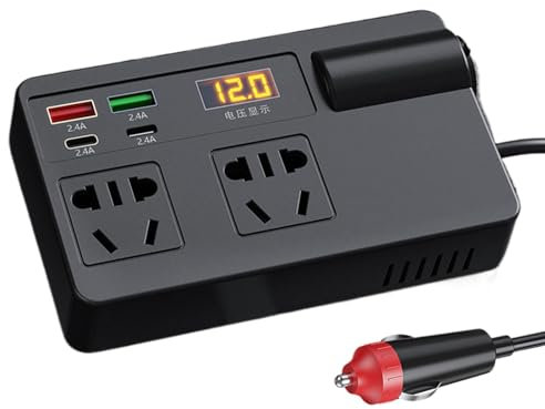 Inversor Corriente automóvil - Convertidor Corriente automóvil | Toma Corriente inversor automóvil, Inversor automóvil DC 12V 24V a AC 220V, Adaptador Corriente Carg