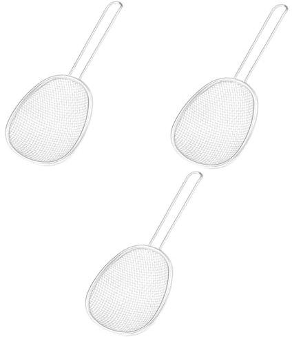 Zerodeko 3 Pezzi Colapasta in Acciaio Inossidabile Filtro Per Friggitrice Multifunzionale Padella Scolapasta Setacci Per Cucinare Imbuto Air Fryer Forno Colino Friggere Pentola Cibo Silver