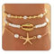 CharmBurst 3 pièces style plage été métal étoile de mer & perles coquillages pour femmes, bijoux boho, résistant à l'eau, accessoires d'été, chaînes de cheville avec étoiles de mer et coquillages