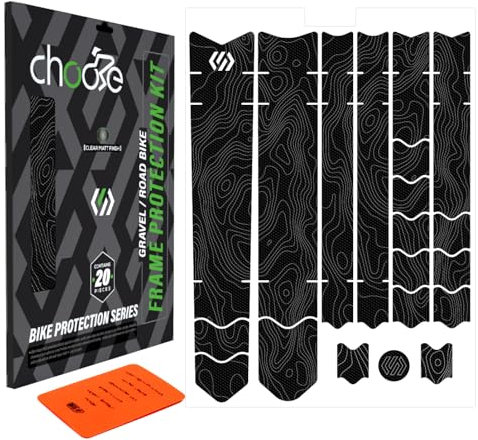 CNCLOL Protezione Telaio Bici,20-Pezzi Total Adesivi Telaio Protezione Bicicletta,Pellicola Protettiva Telaio Protettore per Bici/Gravel da Strada/Corsa.SB
