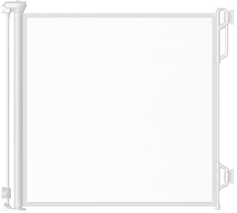 SPACEANY Retractable Safety Baby Gate or Mesh Dog Gate,Durable Portable Mesh Retractable Gate,Easy to Use for Stairs, Doorways, Hallways, Indoor, Outdoor, 33.5 Tall, Extends to 45 Wide,White
